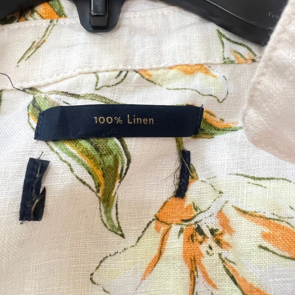 rachel roy linen top‎ Tropical Floral Boxy Shirt Relaxed Beach Resort Wear Large